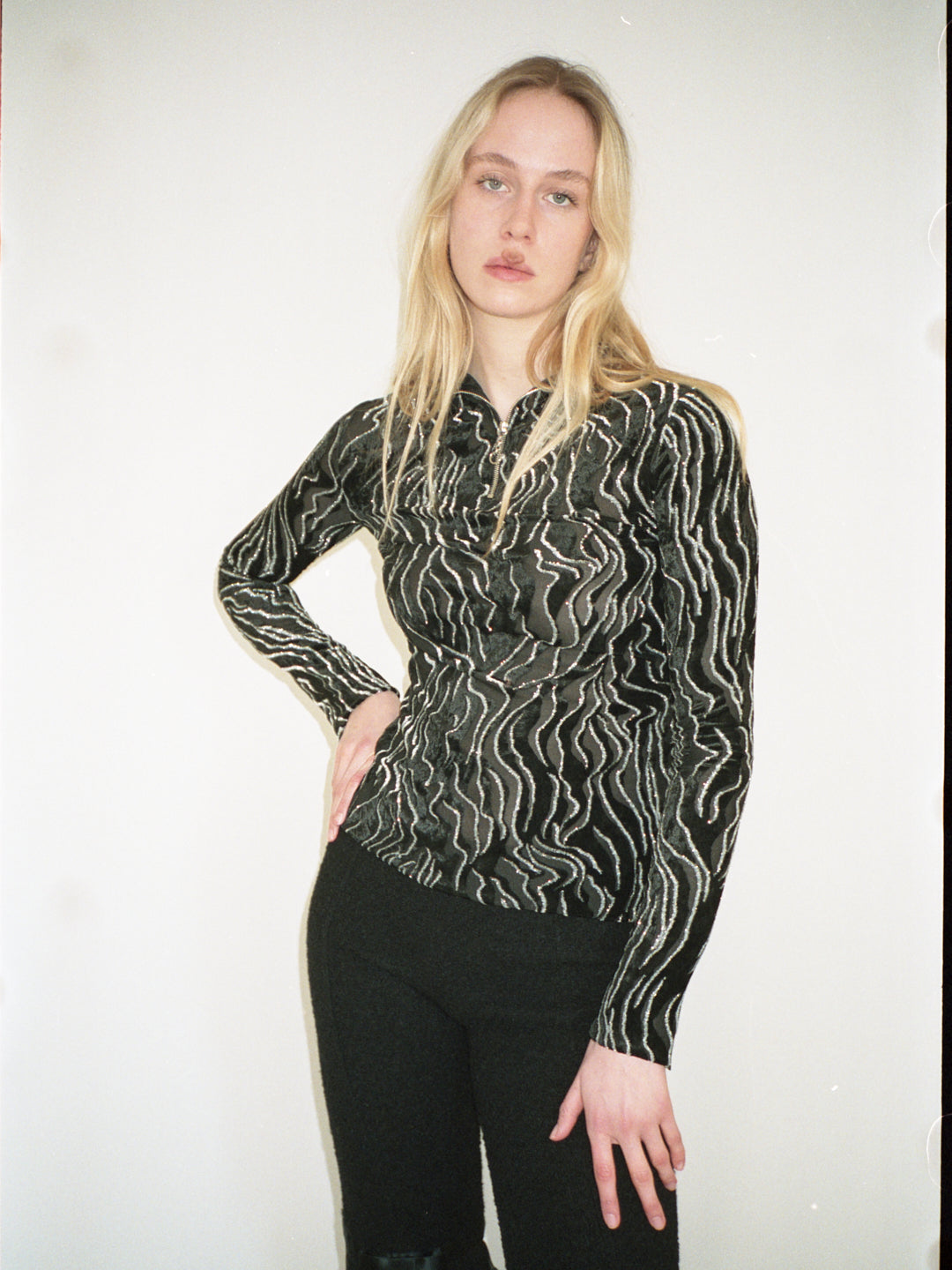 Kenzo Mesh & Velvet Top