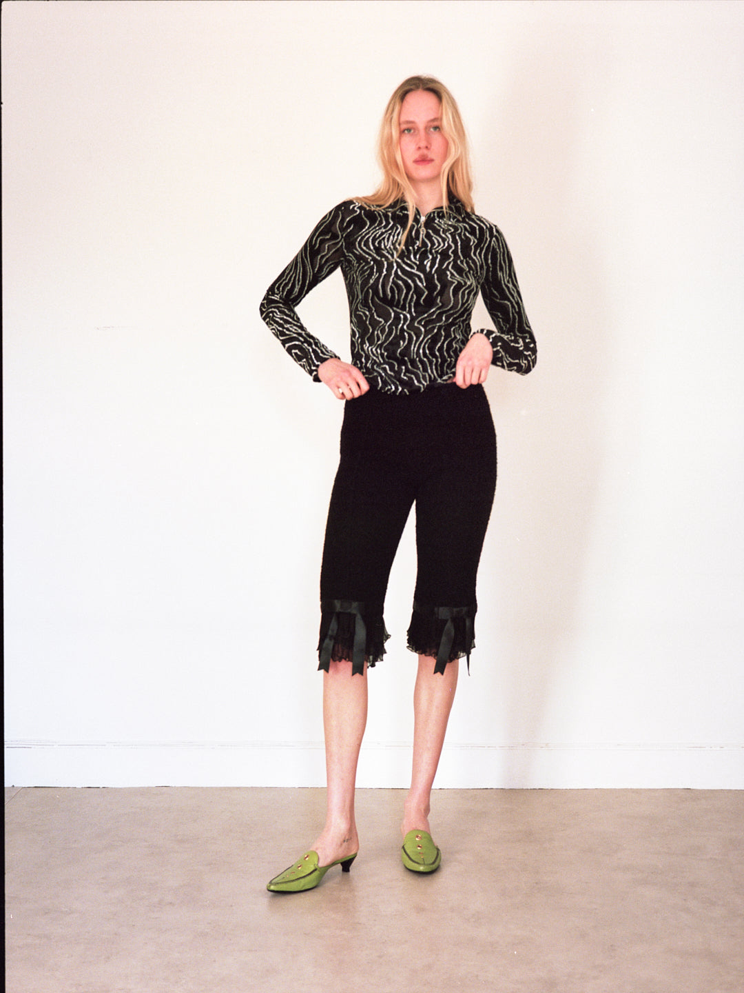 Kenzo Mesh & Velvet Top