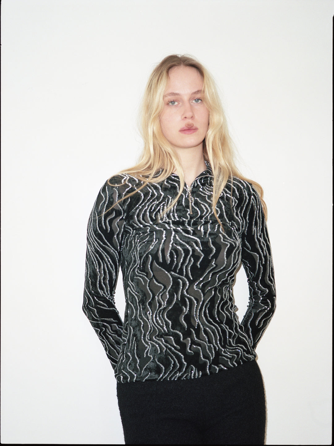 Kenzo Mesh & Velvet Top