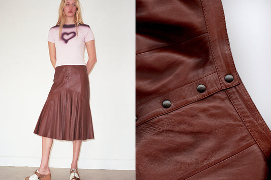 Mermaid Chocolate Leather Skirt