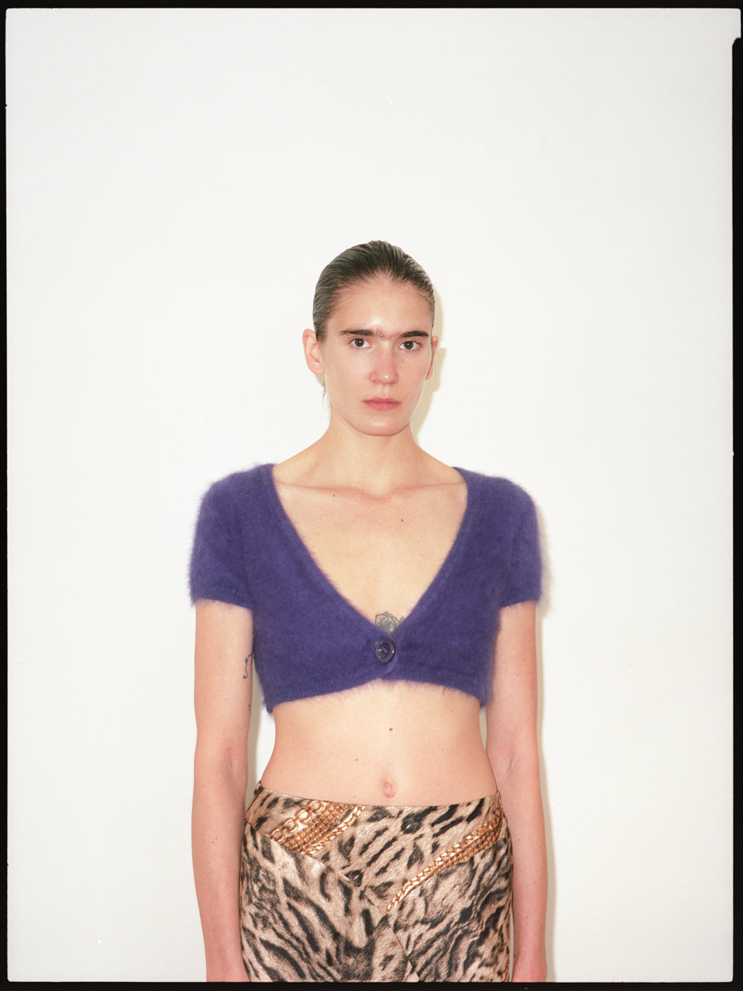 Fluffy Purple Crop Top
