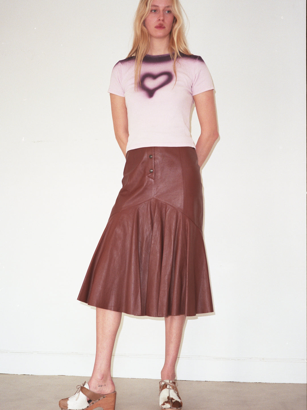 Mermaid Chocolate Leather Skirt